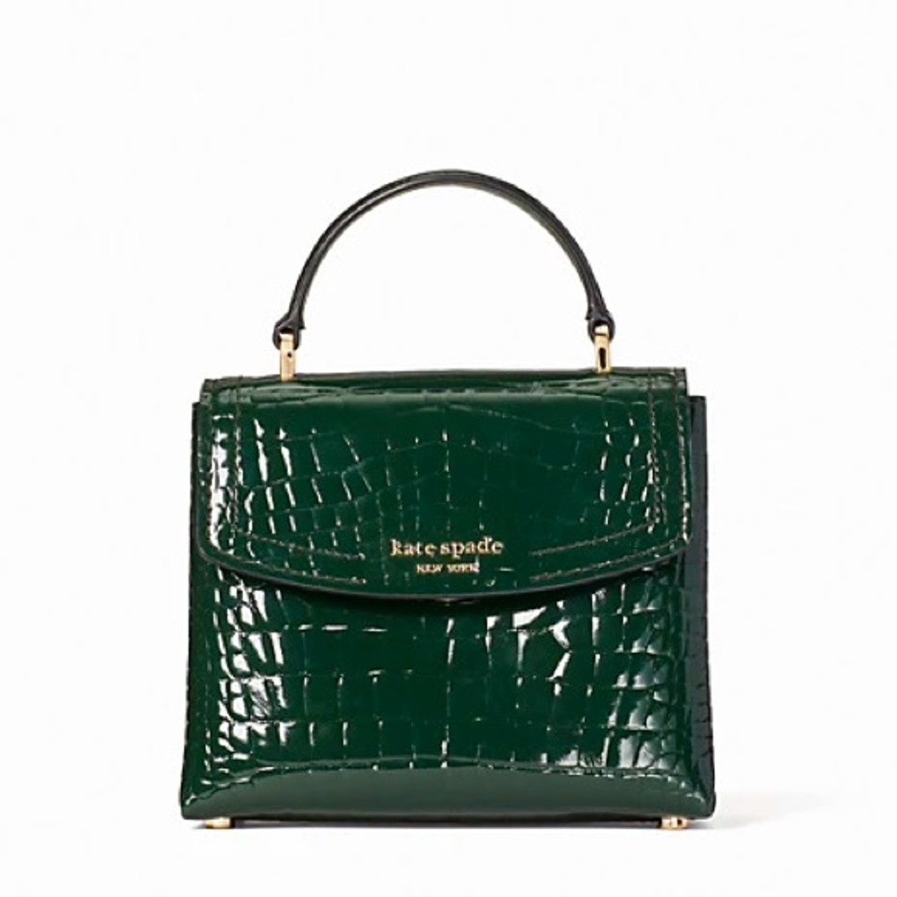 KATE SPADE Florence Croc-embossed Mini Top-handle Bag